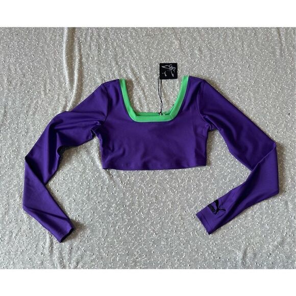 DUO LIPA X PUMA MEDIUM Long Sleeve Crop Top NWT - Picture 3 of 12